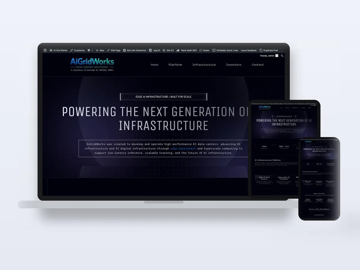AIGridWorks - AI Infrastructure Website website