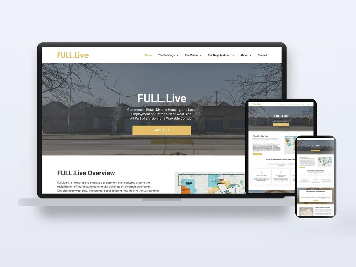 FULL.Live Detroit - Real Estate Development website