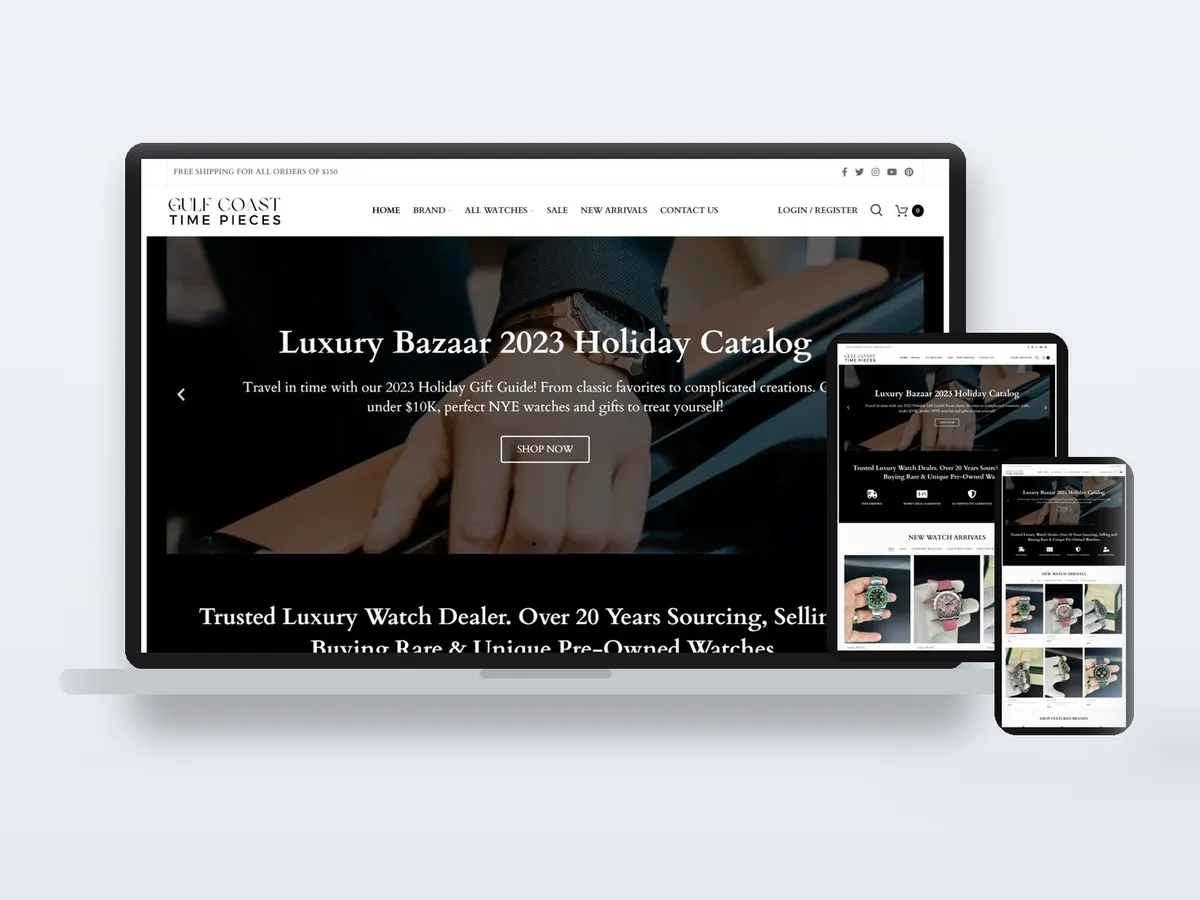 Gulf Coast Time Pieces - Luxury Watch Store website
