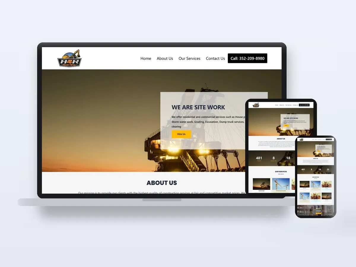 H&R Tractor Work Site Work - Construction Website website