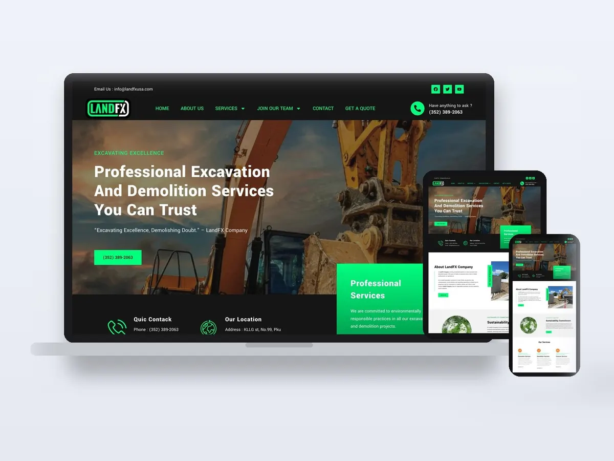 LandFX - Excavation & Demolition Website website