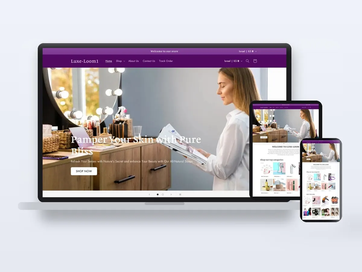 Luxe-Loom - Natural Skin Care Store Website website