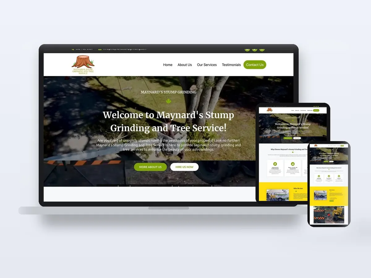 Maynard's Stump Grinding - Tree Service Website website
