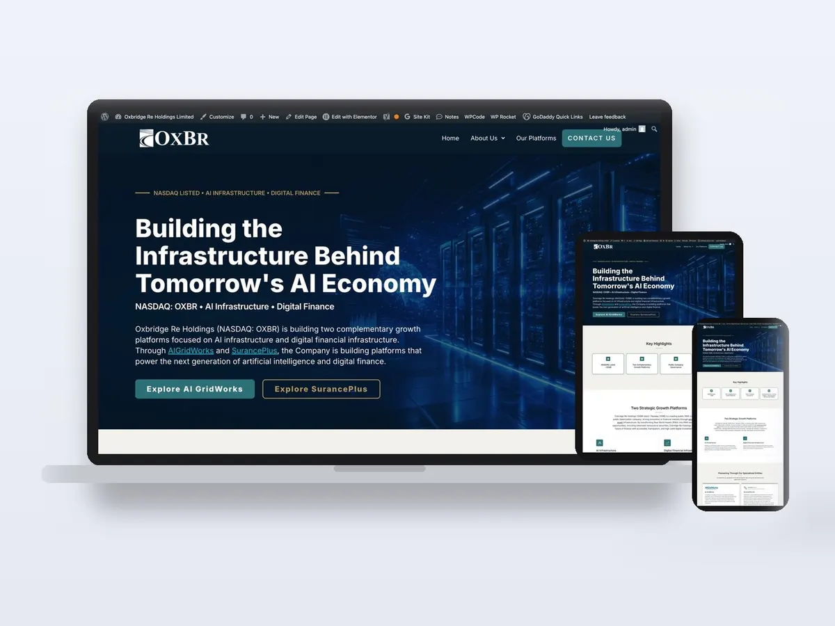 Oxbridge Re Holdings - AI Infrastructure Holdings website
