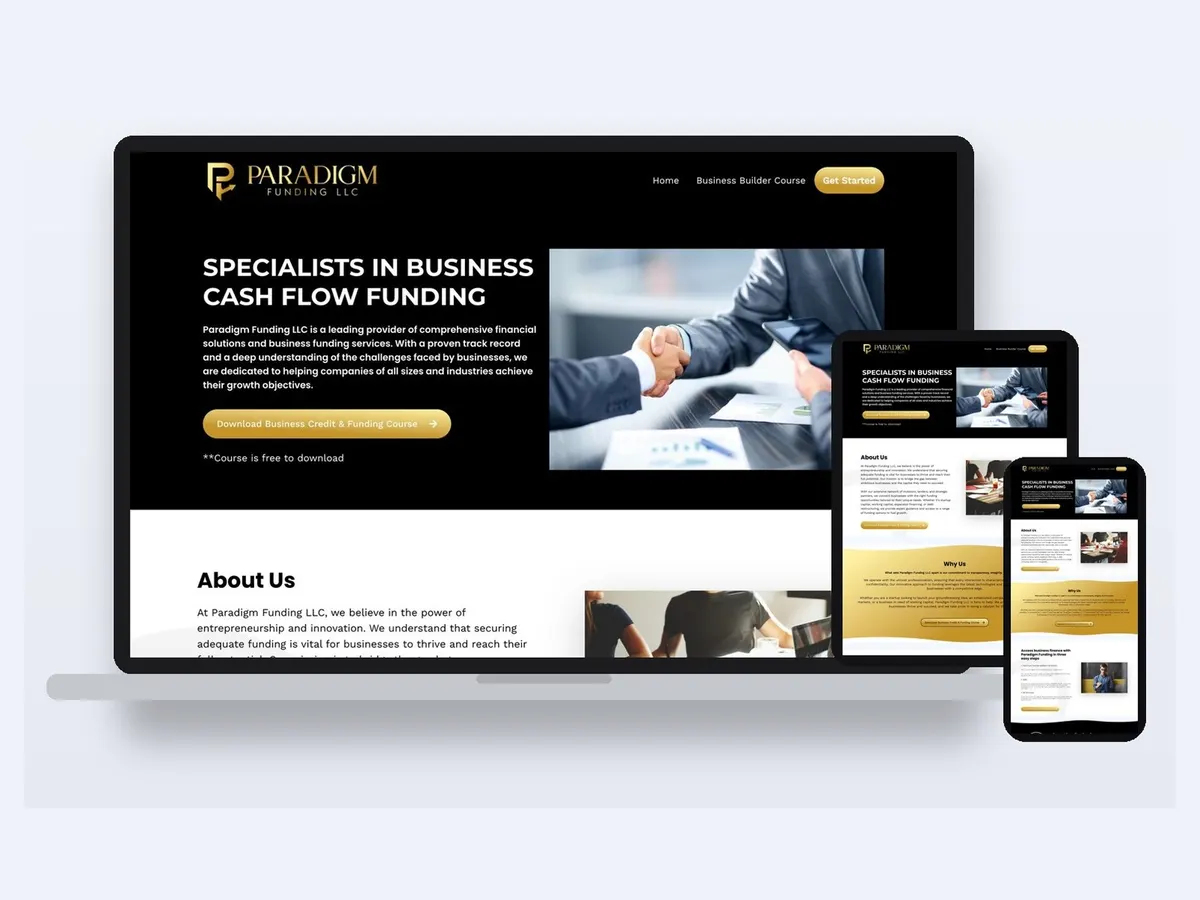 Paradigm Funding - Business Funding Website website