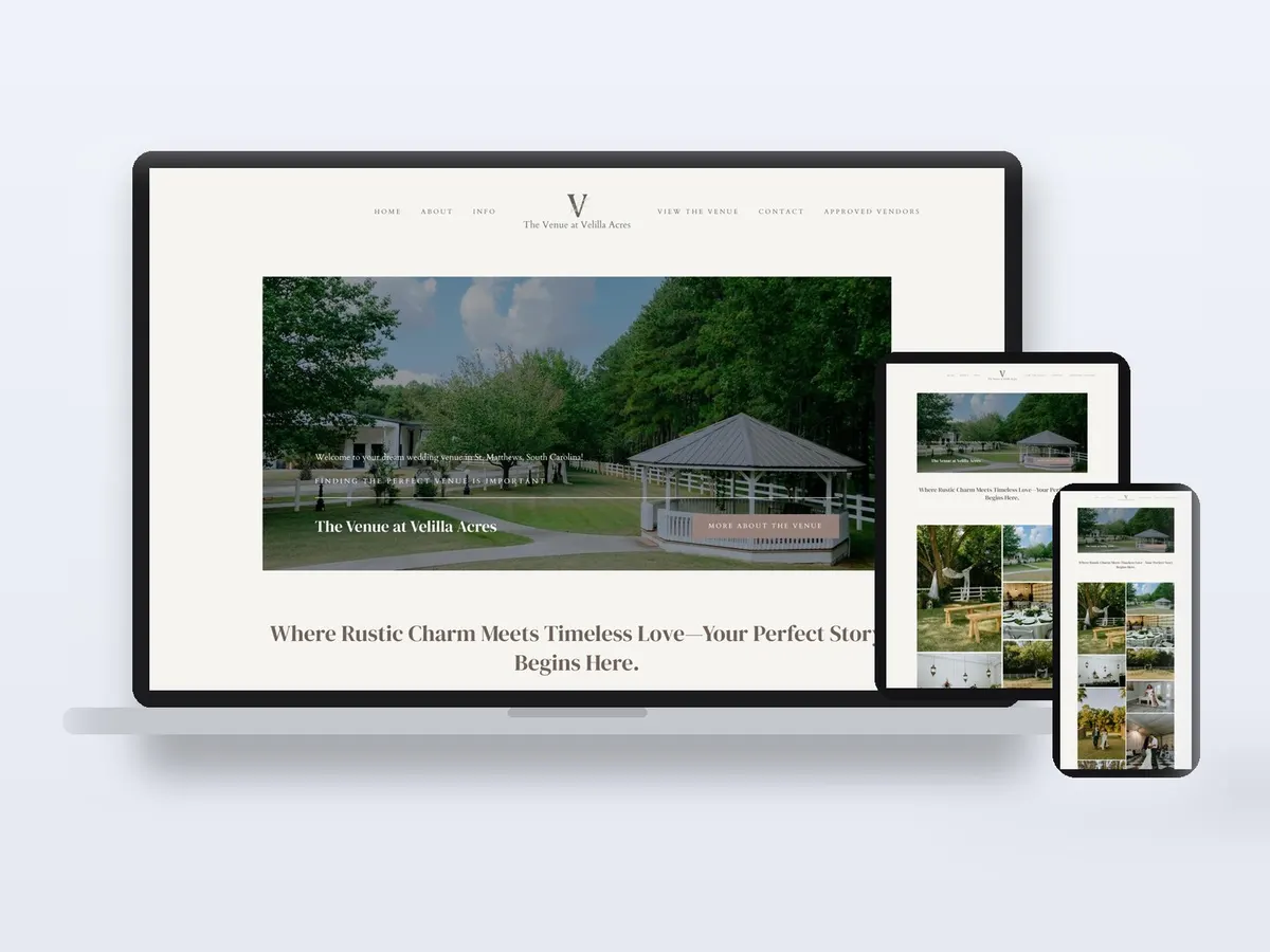 The Venue at Velilla Acres - Wedding Venue Website website